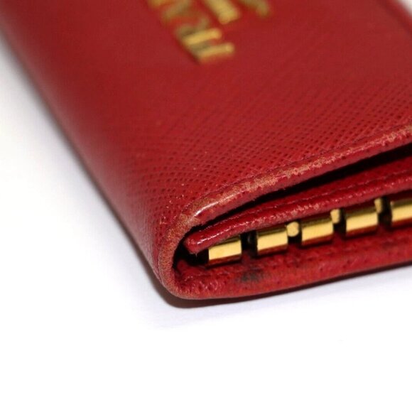 Prada Saffiano Leather Red Key Holder Wallet - Picture 8 of 15